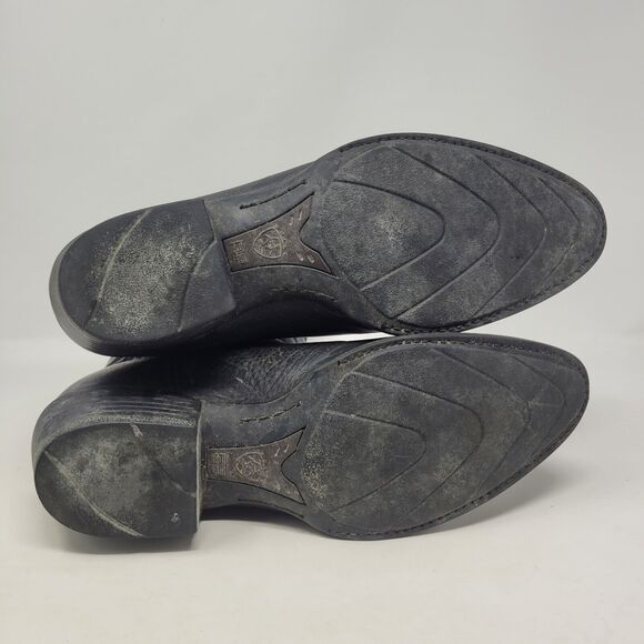 Ariat Boots Mens 9.5D Black Deertan Leather Heritage R Toe Western 10002218 - Picture 8 of 10